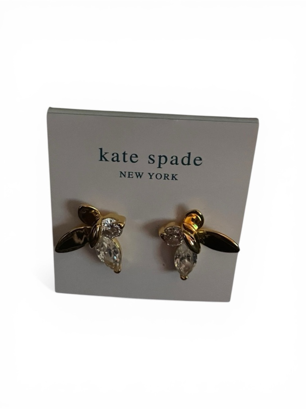 Kate Spade New York Crystal Butterfly Wing Stud Earrings – Gold Tone - Picture 5 of 8
